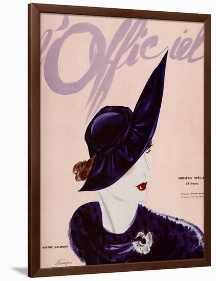 L'Officiel, February 1936 - Marthe Valmont-Lbenigni-Framed Art Print