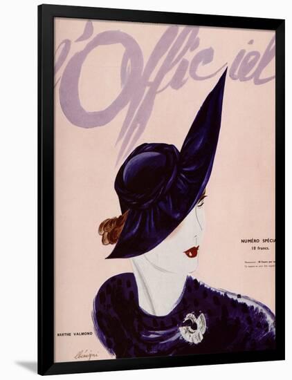 L'Officiel, February 1936 - Marthe Valmont-Lbenigni-Framed Art Print