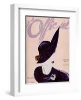 L'Officiel, February 1936 - Marthe Valmont-Lbenigni-Framed Art Print