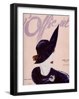 L'Officiel, February 1936 - Marthe Valmont-Lbenigni-Framed Art Print