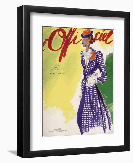 L'Officiel, February 1937 - Paille Tresse Perlinade A. MICHEL et Ci-Lbenigni-Framed Art Print