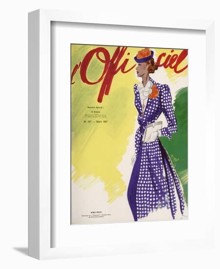 L'Officiel, February 1937 - Paille Tresse Perlinade A. MICHEL et Ci-Lbenigni-Framed Art Print