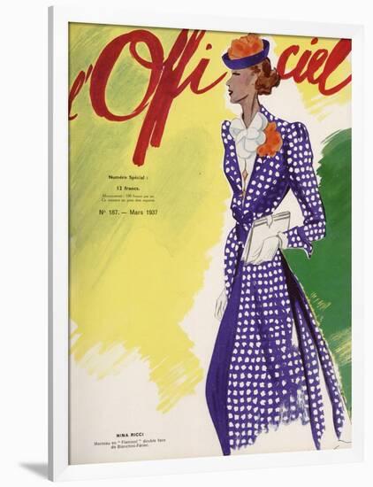 L'Officiel, February 1937 - Paille Tresse Perlinade A. MICHEL et Ci-Lbenigni-Framed Art Print