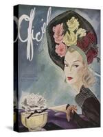 L'Officiel, February 1943 - Chapeau de Paulette, Bijou de Van Cleef et Arpels-Lbenigni-Stretched Canvas