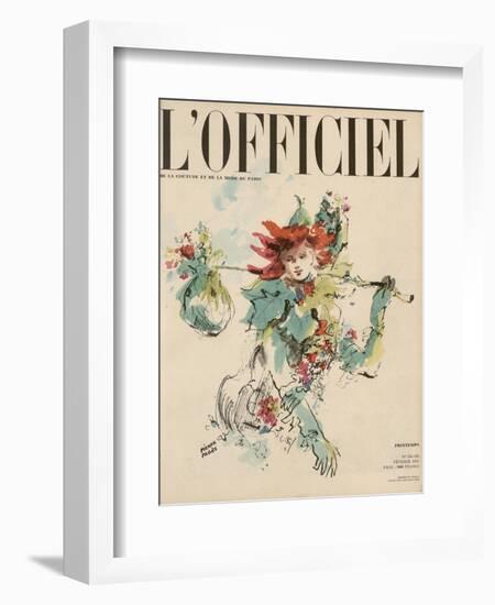 L'Officiel, February 1950 - Printemps-Pierre Pagès-Framed Art Print