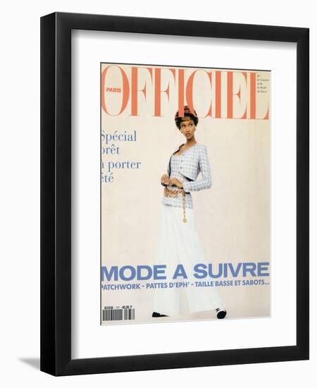 L'Officiel, February 1993 - Chanel: le Tailleur de L'Année Porté Par Tyra-Carlo delia Chiesa-Framed Art Print