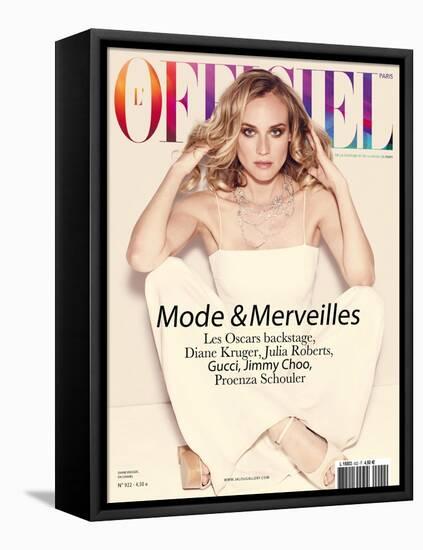 L'Officiel, February 2008 - Diane Kruger-Guy Aroch-Framed Stretched Canvas