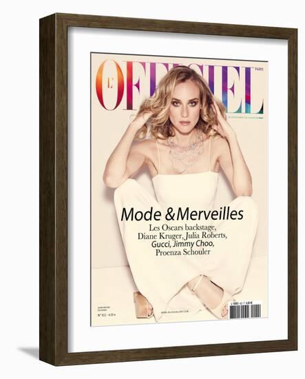 L'Officiel, February 2008 - Diane Kruger-Guy Aroch-Framed Art Print