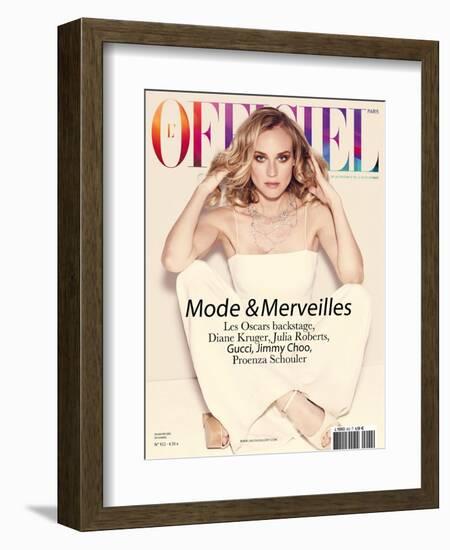 L'Officiel, February 2008 - Diane Kruger-Guy Aroch-Framed Art Print