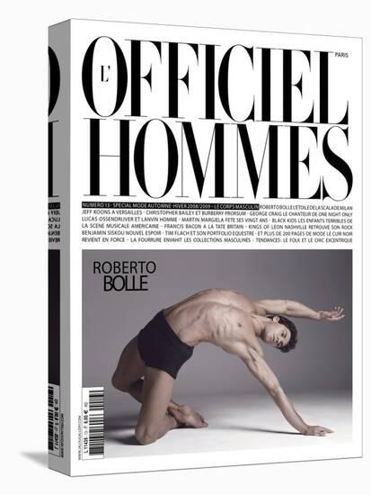 L'Officiel, Hommes August 2008 - Roberto Bolle-Milan Vukmirovic-Stretched Canvas