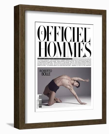 L'Officiel, Hommes August 2008 - Roberto Bolle-Milan Vukmirovic-Framed Art Print