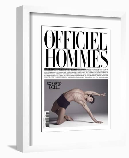 L'Officiel, Hommes August 2008 - Roberto Bolle-Milan Vukmirovic-Framed Art Print
