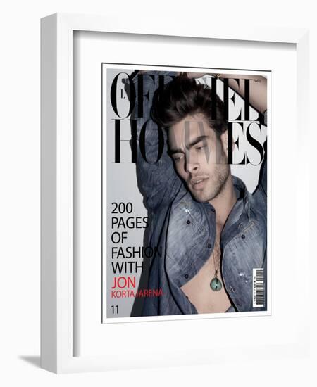 L'Officiel, Hommes January 2008 - Jon Kortajarena-Milan Vukmirovic-Framed Art Print