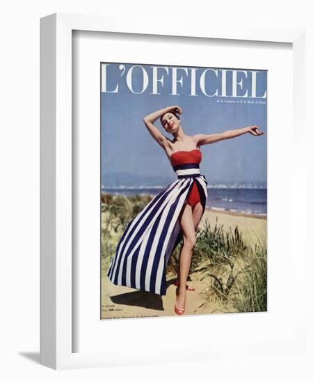 L'Officiel - Jacques Heim, Ensemble de Plage en Coton-Philippe Pottier-Framed Art Print