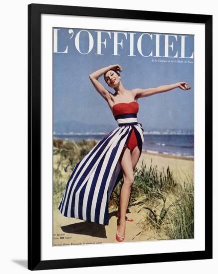 L'Officiel - Jacques Heim, Ensemble de Plage en Coton-Philippe Pottier-Framed Art Print