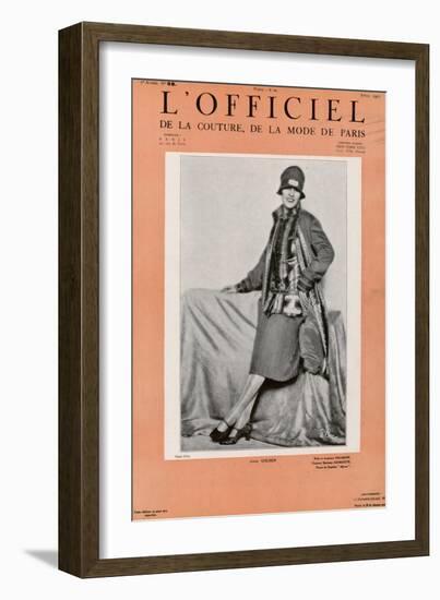 L'Officiel, January 1927 - Marjorie Moss en Robe de Worth-Madame D'Ora-Framed Art Print