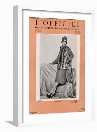 L'Officiel, January 1927 - Marjorie Moss en Robe de Worth-Madame D'Ora-Framed Art Print