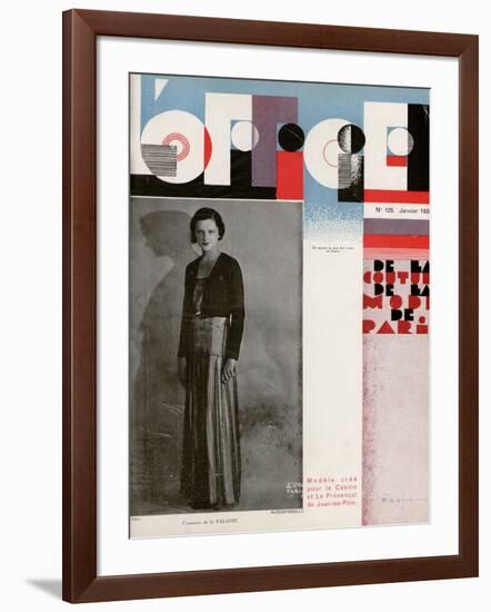 L'Officiel, January 1932 - Comtesse de La Falaise-Madame D'Ora & A.P. Covillot-Framed Art Print