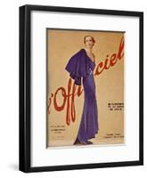 L'Officiel, January 1936 - Loretta de Marcel Rochas-J. H. Lartogue-Framed Art Print