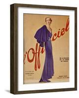 L'Officiel, January 1936 - Loretta de Marcel Rochas-J. H. Lartogue-Framed Art Print