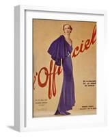 L'Officiel, January 1936 - Loretta de Marcel Rochas-J. H. Lartogue-Framed Art Print