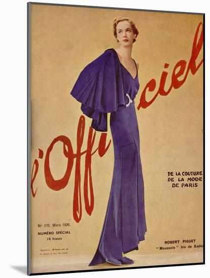 L'Officiel, January 1936 - Loretta de Marcel Rochas-J. H. Lartogue-Mounted Art Print