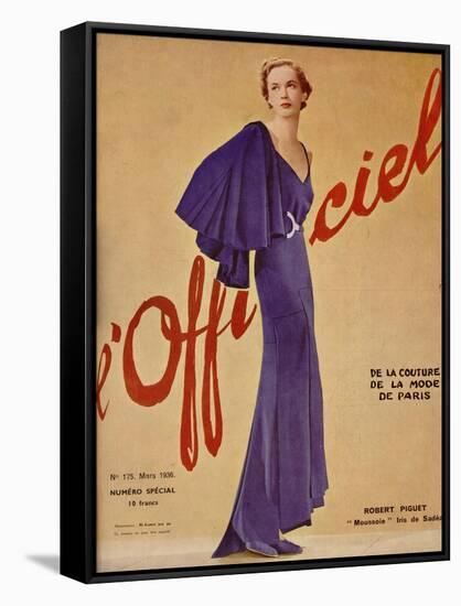 L'Officiel, January 1936 - Loretta de Marcel Rochas-J. H. Lartogue-Framed Stretched Canvas