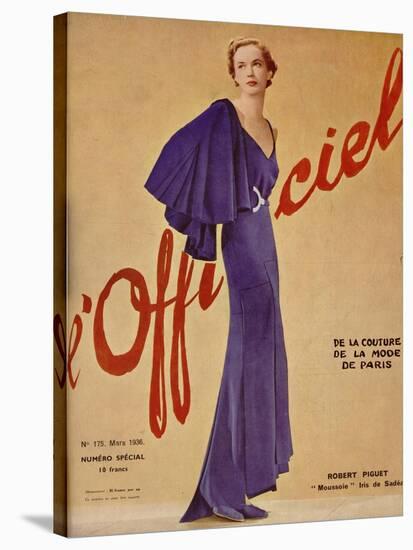 L'Officiel, January 1936 - Loretta de Marcel Rochas-J. H. Lartogue-Stretched Canvas