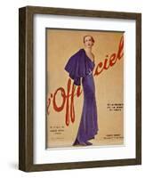 L'Officiel, January 1936 - Loretta de Marcel Rochas-J. H. Lartogue-Framed Art Print