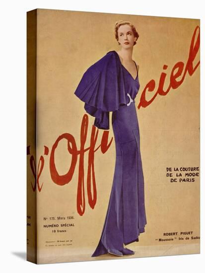 L'Officiel, January 1936 - Loretta de Marcel Rochas-J. H. Lartogue-Stretched Canvas