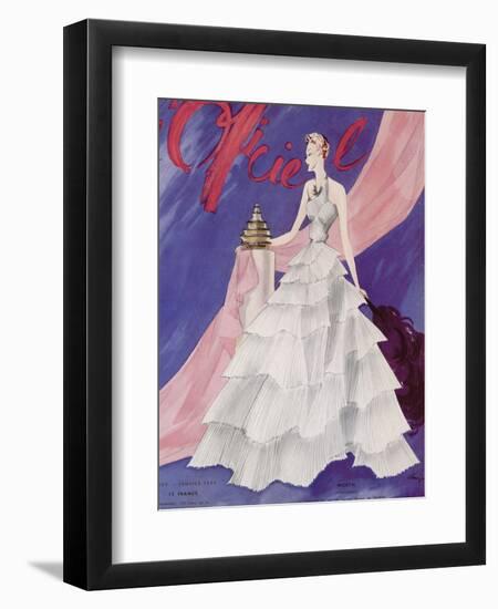 L'Officiel, January 1939 - Worth-Lbenigni-Framed Art Print