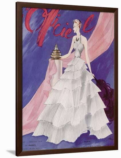 L'Officiel, January 1939 - Worth-Lbenigni-Framed Art Print