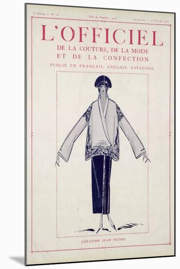 L'Officiel, January-February 1923 - Création Jean Patou-Jean Patou-Mounted Art Print