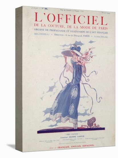 L'Officiel, July 1924 - Robe d'Après-Midi Très Fleurie-Jeanne Lanvin-Stretched Canvas