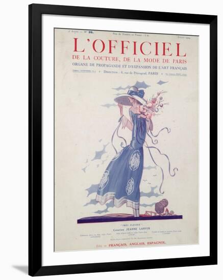 L'Officiel, July 1924 - Robe d'Après-Midi Très Fleurie-Jeanne Lanvin-Framed Art Print