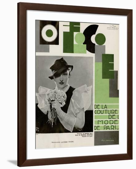 L'Officiel, July 1933 - Lucienne Rivière-Madame D'Ora & A.P. Covillot-Framed Art Print