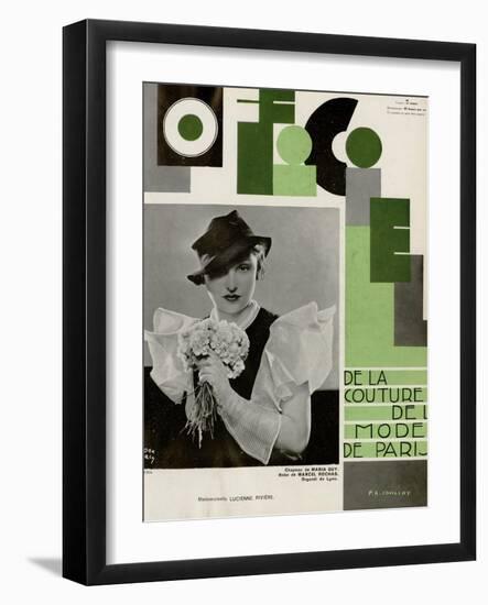 L'Officiel, July 1933 - Lucienne Rivière-Madame D'Ora & A.P. Covillot-Framed Art Print