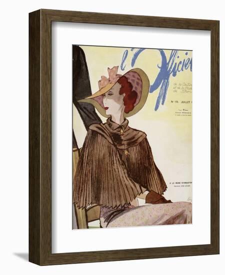 L'Officiel, July 1936 - A La Reigne d'Angleterre-Lbenigni-Framed Art Print