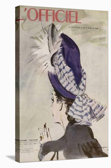 L'Officiel, July-August 1945 - Chapeau de Rosé Valois-Mourgue-Stretched Canvas