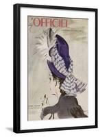 L'Officiel, July-August 1945 - Chapeau de Rosé Valois-Mourgue-Framed Art Print