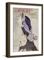 L'Officiel, July-August 1945 - Chapeau de Rosé Valois-Mourgue-Framed Art Print