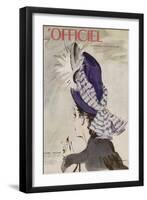 L'Officiel, July-August 1945 - Chapeau de Rosé Valois-Mourgue-Framed Art Print