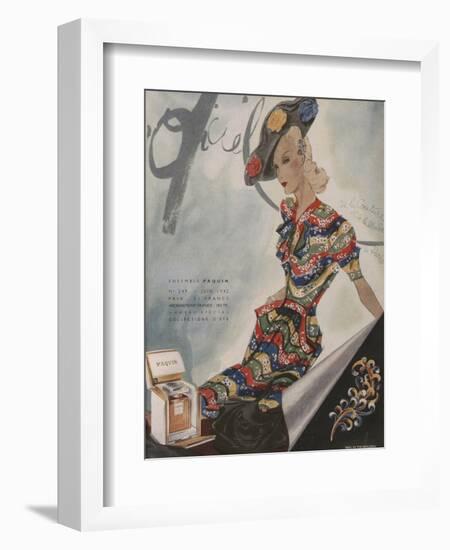 L'Officiel, June 1942 - Paquin, Bijoux de Mauboussin-Lbenigni-Framed Art Print