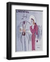 L'Officiel, June 1946 - Robe de L. Mendel-Benito-Framed Art Print