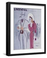 L'Officiel, June 1946 - Robe de L. Mendel-Benito-Framed Art Print