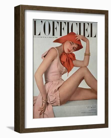 L'Officiel, June 1950 - Ensemble de Plage de Grès-Philippe Pottier-Framed Art Print