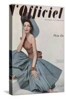 L'Officiel, June 1952 - Robe de Plage de Grès Shantung Turquoise de Jacques Léonard en Cte-Philippe Pottier-Stretched Canvas