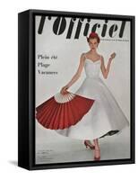 L'Officiel, June 1953 - Robe À Danser de Hubert de Givenchy en Shirting Empesé-Philippe Pottier-Framed Stretched Canvas