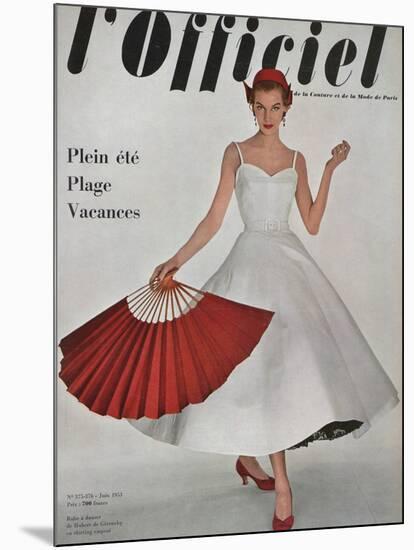 L'Officiel, June 1953 - Robe À Danser de Hubert de Givenchy en Shirting Empesé-Philippe Pottier-Mounted Premium Giclee Print