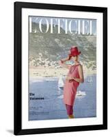 L'Officiel, June 1963 - Ensemble de Plage de Pierre Cardin en Toile Malouine de Ducharne-Arsac & Manoug-Framed Art Print